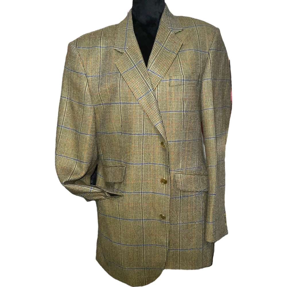 VINTAGE DAKS PURE NEW WOOL 3 BUTTON BLAZER JACKET SZ T42
